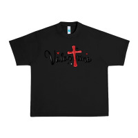Black valentine cross glitter Urban Heavy Tee - MaliasSmallBusiness