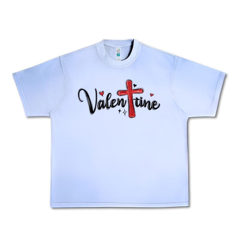 Valentine Cross Glitter Urban Heavy Tee by MaliasSmallBusiness | Teevron