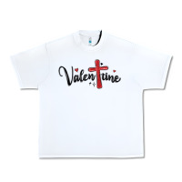 White valentine cross glitter Urban Heavy Tee - MaliasSmallBusiness