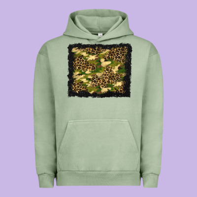 Camouflage And Leopard Background Urban Hoodie Designed By Bundleandbundleshop