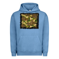 Pigment Pebble Blue camouflage and leopard background Urban Hoodie - BundleAndBundleShop