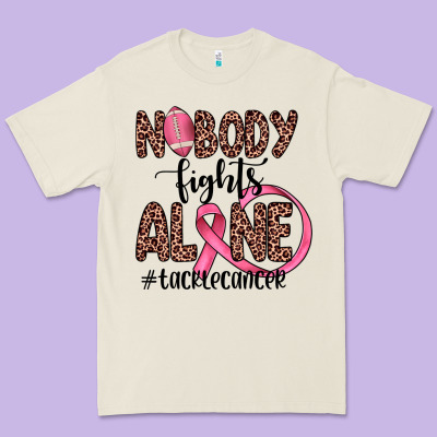 Nobody Fights Alone #tacklecancer Premium Tee Designed By Jahusdesignshop