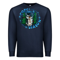 Navy cozy season Premium Sweatshirt - CowGirlArtShop