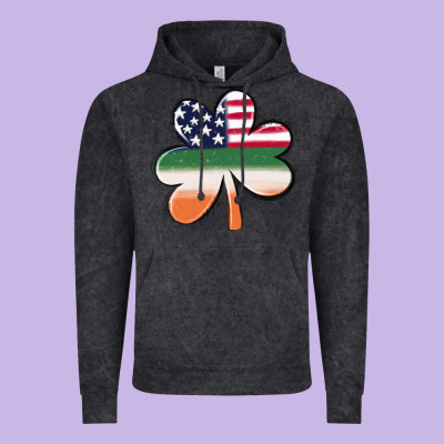 St Patricks Day Shamrock American Flag Vintage Hoodie Designed By Maliassmallbusiness