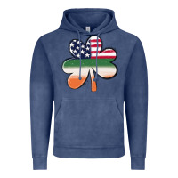 Vintage Denim st patricks day shamrock american flag Vintage Hoodie - MaliasSmallBusiness