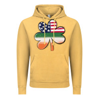 Vintage Mustard st patricks day shamrock american flag Vintage Hoodie - MaliasSmallBusiness