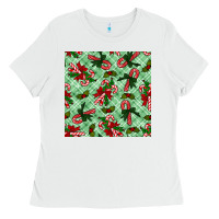 White christmas candy cane seamless pattern Ladies Tee - BundleAndBundleShop
