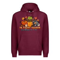 Burgundy in every season i will praise him Premium Hoodie - CowGirlArtShop