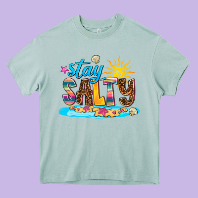 Stay Salty Heavy Core Tee Designed By Adodesignshop