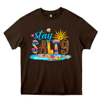 Chocolate Brown stay salty Heavy Core Tee - AdoDesignShop