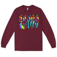 Burgundy Western Proud Ally Long Sleeve Tee - BundleAndBundleShop