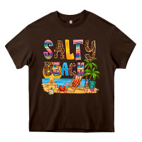Chocolate Brown salty beach Heavy Core Tee - AdoDesignShop
