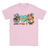 Bubblegum Pink peace love cute cow Classic Tee - NancyCooperArtShop