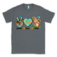 Charcoal Heather peace love cute cow Classic Tee - NancyCooperArtShop