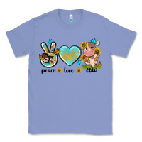 Colony Blue peace love cute cow Classic Tee - NancyCooperArtShop