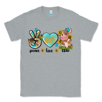 Heather Grey peace love cute cow Classic Tee - NancyCooperArtShop