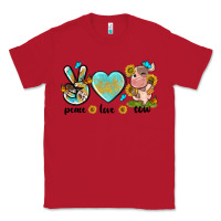 Red peace love cute cow Classic Tee - NancyCooperArtShop