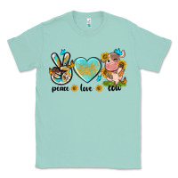 Seafoam peace love cute cow Classic Tee - NancyCooperArtShop