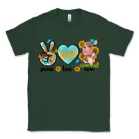 Sports Green peace love cute cow Classic Tee - NancyCooperArtShop