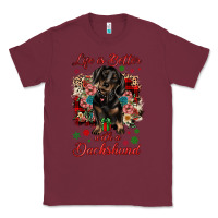 Burgundy Christmas life is better with a dachshund Classic Tee - JahusDesignShop