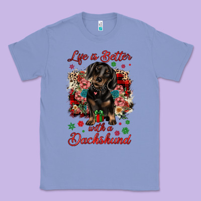 Christmas Life Is Better With A Dachshund Classic Tee Designed By Jahusdesignshop