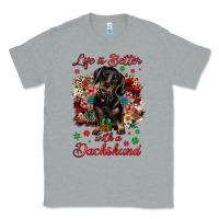 Heather Grey Christmas life is better with a dachshund Classic Tee - JahusDesignShop