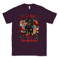 Plum Christmas life is better with a dachshund Classic Tee - JahusDesignShop