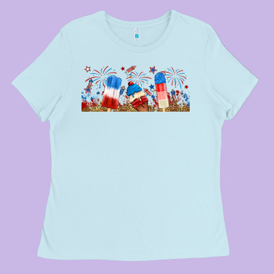 Fourth Of July Popsicle Ladies Tee Designed By Ranaportraitstore