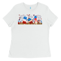 White fourth of july popsicle Ladies Tee - RanaPortraitStore