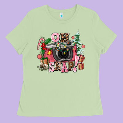 Christmas Oh Snap Ladies Tee Designed By Adodesignshop