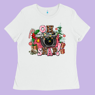 Christmas Oh Snap Ladies Tee Designed By Adodesignshop