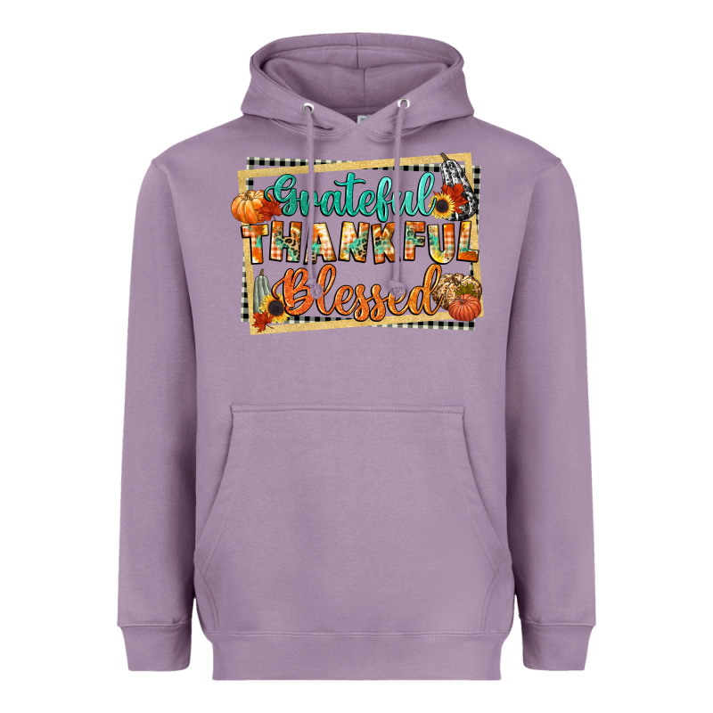 Thankful Grateful Blessed Heavyweight Hoodie by CowGirlArtShop | Teevron
