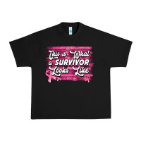 Black This is what a survivor looks like Breast Cancer Urban Heavy Tee - NancyCooperArtShop
