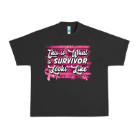 Pigment Black This is what a survivor looks like Breast Cancer Urban Heavy Tee - NancyCooperArtShop
