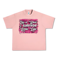 Salmon This is what a survivor looks like Breast Cancer Urban Heavy Tee - NancyCooperArtShop