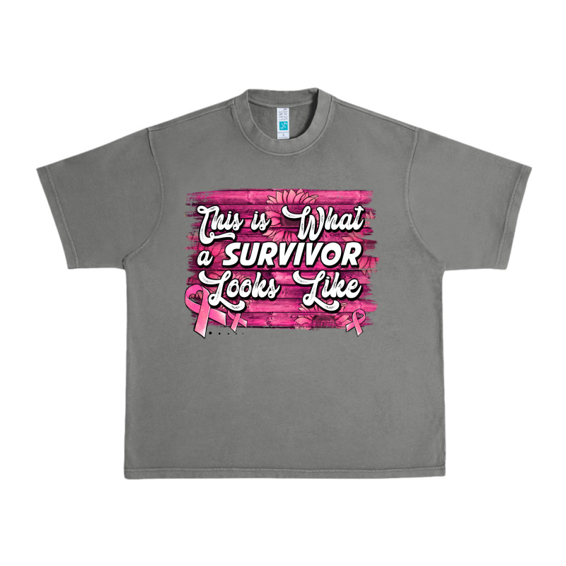 This Is What A Survivor Looks Like Breast Cancer Urban Heavy Tee by NancyCooperArtShop | Teevron
