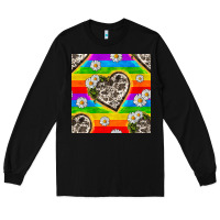 Black Pride LGBTQ+ Cowhide Hearts And Daisy Patterns Long Sleeve Tee - BundleAndBundleShop