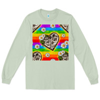 Matcha Pride LGBTQ+ Cowhide Hearts And Daisy Patterns Long Sleeve Tee - BundleAndBundleShop