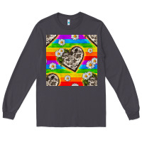 Smoke Pride LGBTQ+ Cowhide Hearts And Daisy Patterns Long Sleeve Tee - BundleAndBundleShop