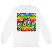 Pride Lgbtq+ Cowhide Hearts And Daisy Patterns Long Sleeve Tee | Teevron
