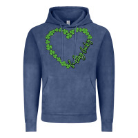 Vintage Denim shamrock heart felling lucky Vintage Hoodie - MaliasSmallBusiness