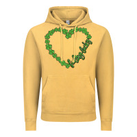 Vintage Mustard shamrock heart felling lucky Vintage Hoodie - MaliasSmallBusiness