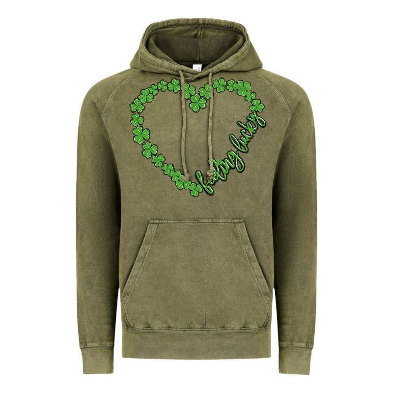 Shamrock Heart Felling Lucky Vintage Hoodie by MaliasSmallBusiness | Teevron