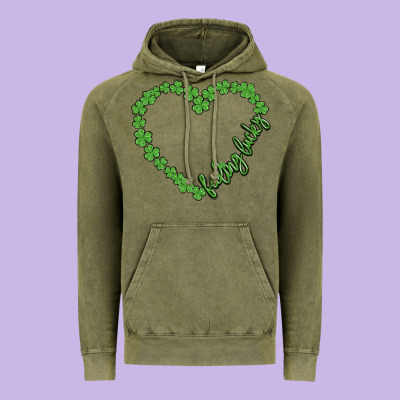 Shamrock Heart Felling Lucky Vintage Hoodie Designed By Maliassmallbusiness