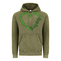 Vintage Olive shamrock heart felling lucky Vintage Hoodie - MaliasSmallBusiness