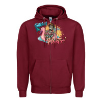 Burgundy Bitches be floatin' skeleton summer Zipper Hoodie - NancyCooperArtShop