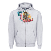 Heather Grey Bitches be floatin' skeleton summer Zipper Hoodie - NancyCooperArtShop