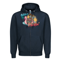 Navy Bitches be floatin' skeleton summer Zipper Hoodie - NancyCooperArtShop