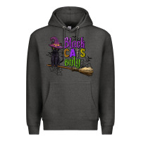 Charcoal Heather black cats only Premium Hoodie - CowGirlArtShop