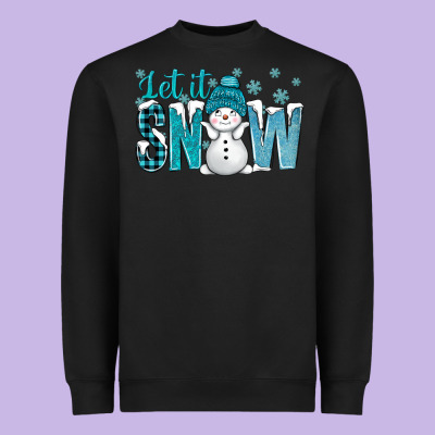 Let It Snow With Cute Snowman Bbs Heavyweight Sweatshirt Designed By Bundleandbundleshop